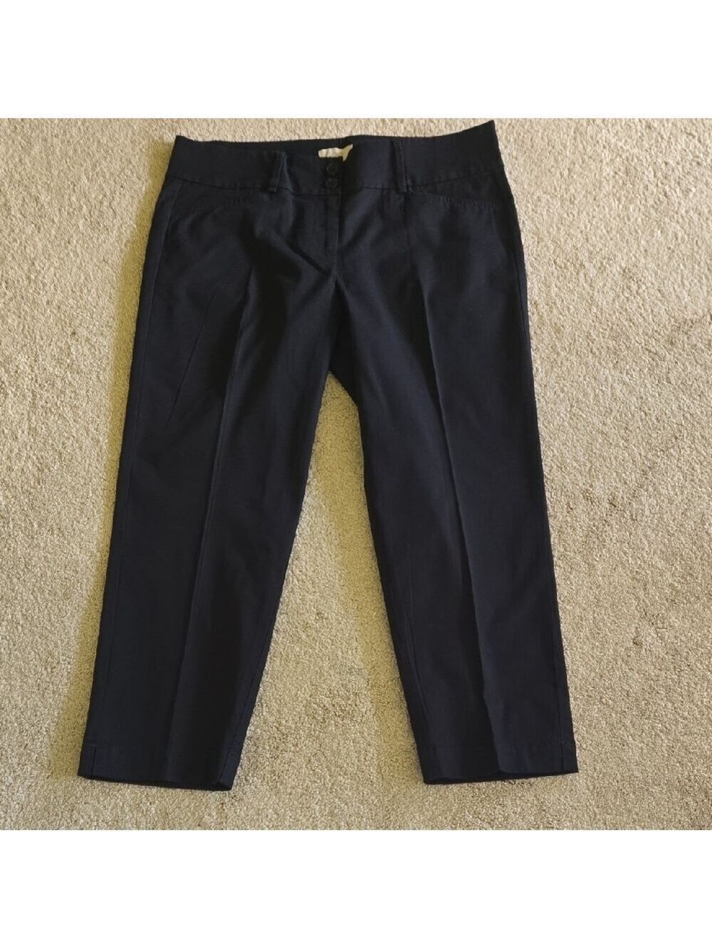 LOFT Black Dress Pants Straight Leg Cropped